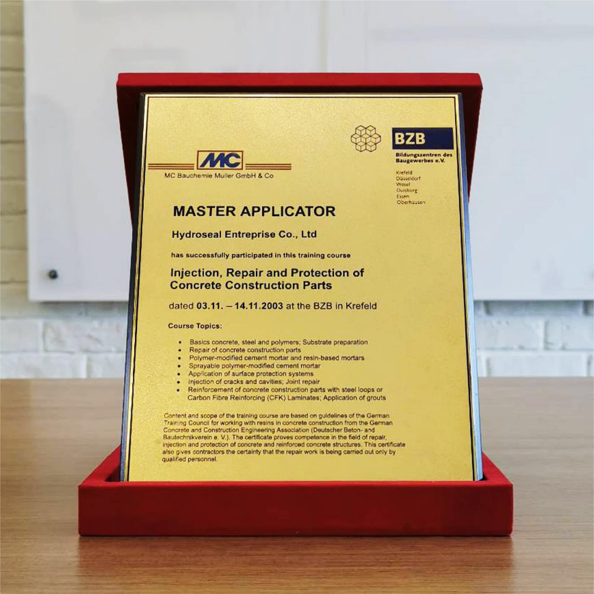 Germany BZB IRP certificate